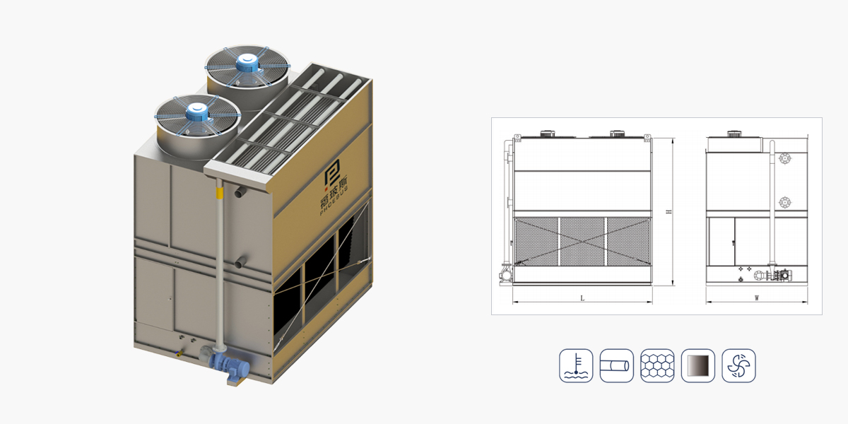 单进风复合流闭式冷却塔